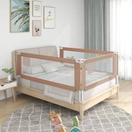 Balustradă de protecție pat copii, gri taupe, 120x25 cm, textil