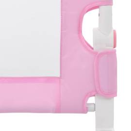 Balustradă de protecție pat copii, roz, 180x42 cm, poliester, 5 image