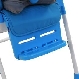 Scaun de masă înalt pentru copii, albastru și gri, 10 image