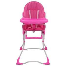Scaun de masă înalt pentru copii, roz și alb, 2 image