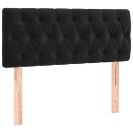 Pat box spring cu saltea, negru, 90x190 cm, catifea, 6 image