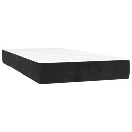 Pat box spring cu saltea, negru, 90x190 cm, catifea, 5 image