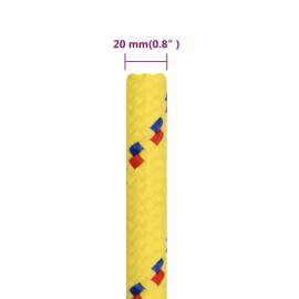 Frânghie de barcă, galben, 20 mm, 100 m, polipropilenă, 6 image