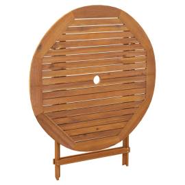 Masă de grădină pliabilă, Ø 90x75 cm, lemn masiv de acacia, 6 image