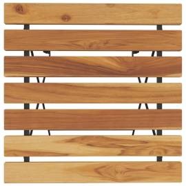 Masa de bistro pliabilă, 55x54x71 cm, lemn masiv de tec și oțel, 5 image