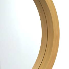 Oglindă de perete cu o curea, auriu, Ø 45 cm, 5 image