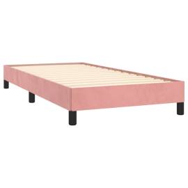 Cadru de pat, roz, 80x200 cm, catifea, 4 image
