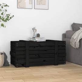 Cutie de depozitare, negru, 91x40,5x42 cm, lemn masiv de pin, 3 image