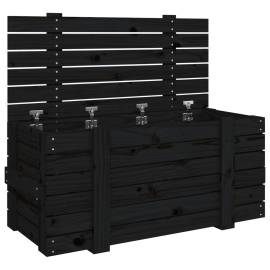 Cutie de depozitare, negru, 91x40,5x42 cm, lemn masiv de pin, 2 image