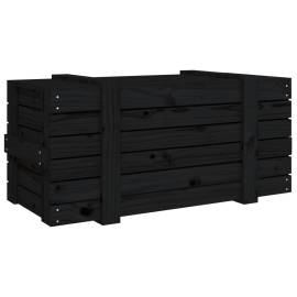 Cutie de depozitare, negru, 91x40,5x42 cm, lemn masiv de pin, 6 image