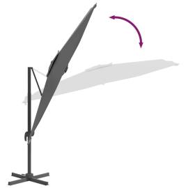 Umbrelă în consolă, stâlp din aluminiu, antracit, 300x300 cm, 8 image