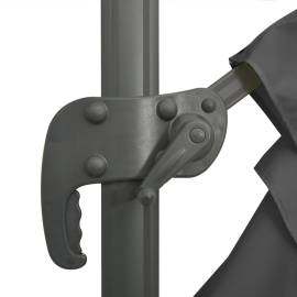 Umbrelă în consolă, stâlp din aluminiu, antracit, 300x300 cm, 9 image