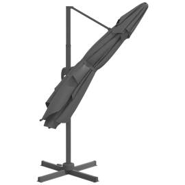 Umbrelă în consolă, stâlp din aluminiu, antracit, 300x300 cm, 5 image