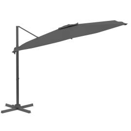 Umbrelă în consolă, stâlp din aluminiu, antracit, 300x300 cm, 3 image