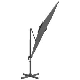 Umbrelă în consolă, stâlp din aluminiu, antracit, 300x300 cm, 4 image
