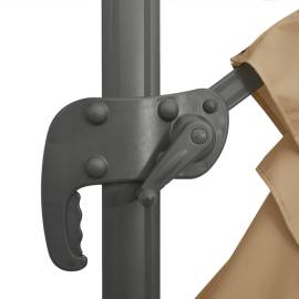 Umbrelă în consolă, stâlp din aluminiu, gri taupe, 300x300 cm, 9 image
