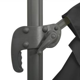 Umbrelă în consolă, stâlp din aluminiu, negru, 300x300 cm, 9 image