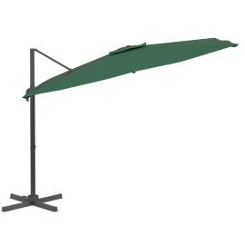 Umbrelă în consolă, stâlp din aluminiu, verde, 400x300 cm, 3 image