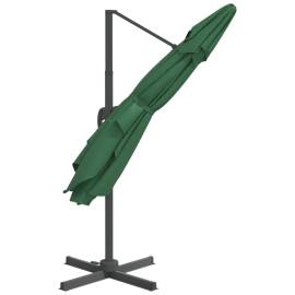 Umbrelă în consolă, stâlp din aluminiu, verde, 400x300 cm, 5 image