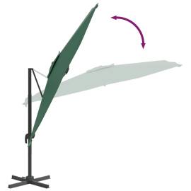 Umbrelă în consolă, stâlp din aluminiu, verde, 400x300 cm, 8 image