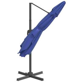 Umbrelă suspendată, stâlp aluminiu, albastru azuriu, 400x300 cm, 5 image