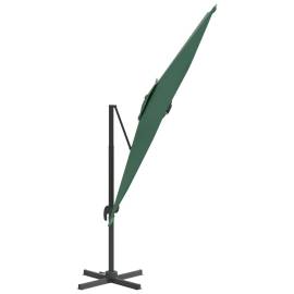 Umbrelă tip consolă, stâlp din aluminiu, verde, 300x300 cm, 4 image