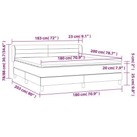 Pat box spring cu saltea, gri deschis, 180x200 cm, catifea, 7 image