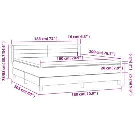 Pat box spring cu saltea, gri deschis, 180x200 cm, catifea, 7 image