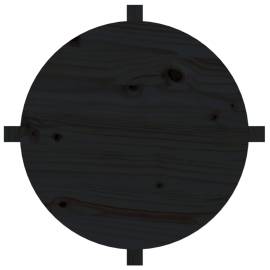 Măsuță de cafea, negru, Ø 62,5x45 cm, lemn masiv de pin, 6 image
