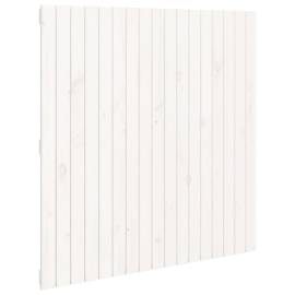 Tăblie de pat pentru perete, alb, 108x3x110 cm, lemn masiv pin, 2 image