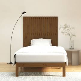 Tăblie de pat pentru perete, maro miere, 108x3x110 cm, lemn pin, 3 image