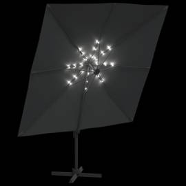 Umbrelă în consolă cu led, antracit, 400x300 cm, 4 image