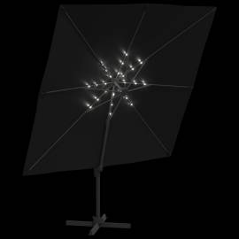 Umbrelă în consolă cu led, negru, 400x300 cm, 4 image