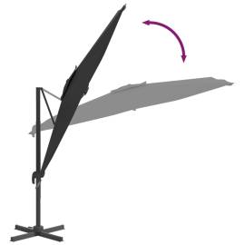 Umbrelă în consolă cu led, negru, 400x300 cm, 10 image