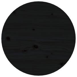 Măsuță de cafea, negru, Ø 45x40 cm, lemn masiv de pin, 6 image