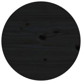 Măsuță de cafea, negru, Ø 55x60 cm, lemn masiv de pin, 6 image
