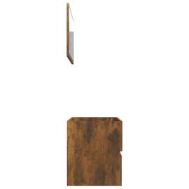 Set mobilier de baie, 2 piese, stejar fumuriu, lemn prelucrat, 6 image