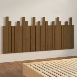 Tăblie de pat de perete, maro miere 185x3x80 cm lemn masiv pin, 4 image