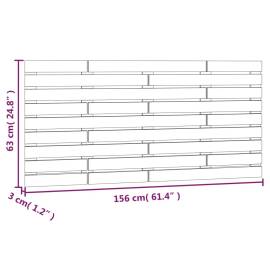Tăblie de pat pentru perete, alb, 156x3x63 cm, lemn masiv pin, 8 image