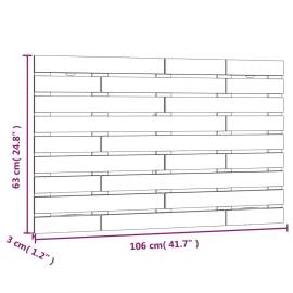 Tăblie de pat pentru perete, negru, 106x3x63 cm, lemn masiv pin, 8 image