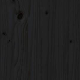 Jardinieră cu raft, negru, 111,5x111,5x81 cm, lemn masiv de pin, 7 image