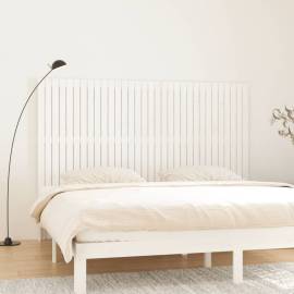 Tăblie de pat pentru perete, alb, 204x3x110 cm, lemn masiv pin