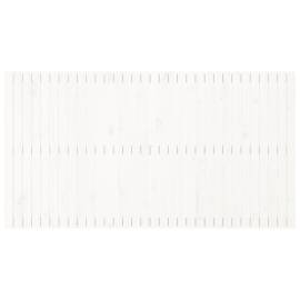 Tăblie de pat pentru perete, alb, 204x3x110 cm, lemn masiv pin, 4 image