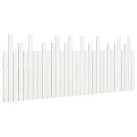Tăblie de pat pentru perete, alb, 204x3x80 cm, lemn masiv pin, 2 image