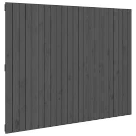 Tăblie de pat pentru perete, gri, 146,5x3x110 cm lemn masiv pin, 2 image