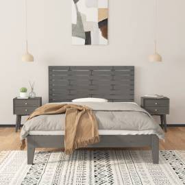 Tăblie de pat pentru perete, gri, 146x3x63 cm, lemn masiv pin, 3 image