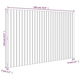 Tăblie de pat pentru perete, gri, 185x3x110 cm, lemn masiv pin, 8 image