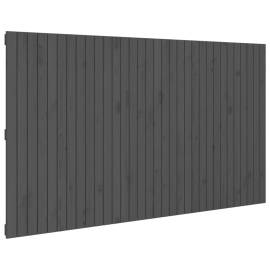 Tăblie de pat pentru perete, gri, 204x3x110 cm, lemn masiv pin, 2 image