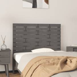 Tăblie de pat pentru perete, gri, 96x3x63 cm, lemn masiv pin