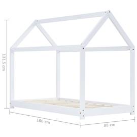 Cadru pat de copii, alb, 80x160 cm, lemn masiv de pin, 7 image